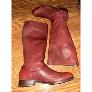 FRYE MELISSA LEATHER REDWOOD SNAP ZIP BACK RIDING BOOTS SIZE 9.5 B